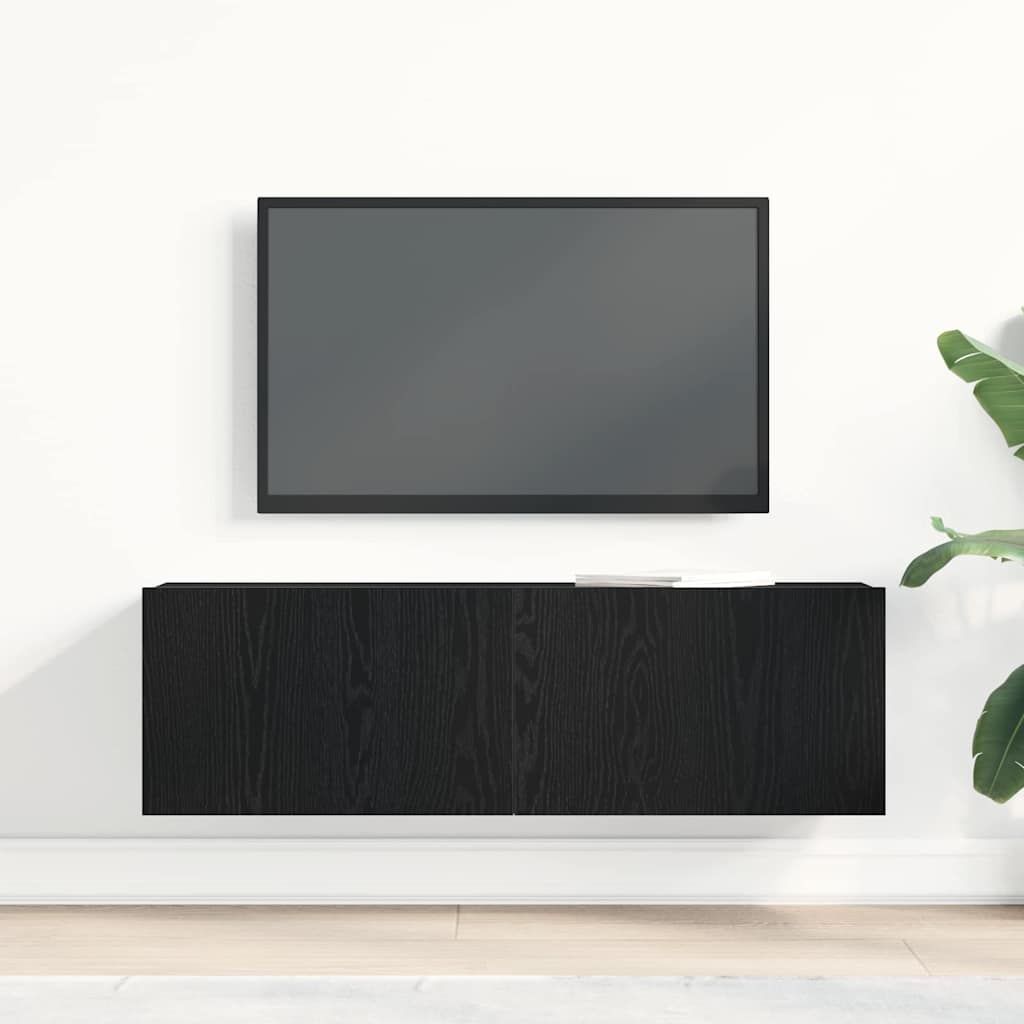 TV Cabinet 100 x 30 x 30 cm Black Oak Engineered Wood