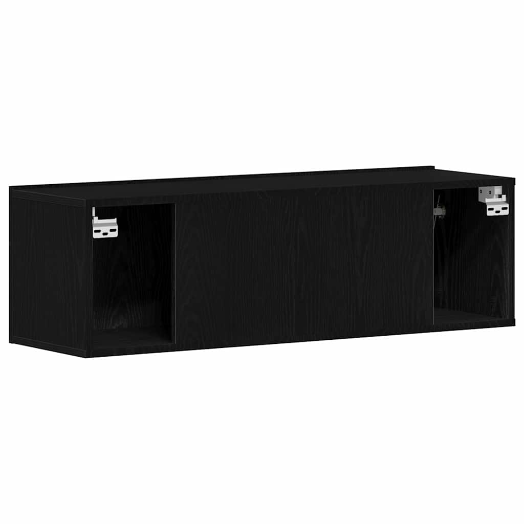 TV Cabinet 100 x 30 x 30 cm Black Oak Engineered Wood