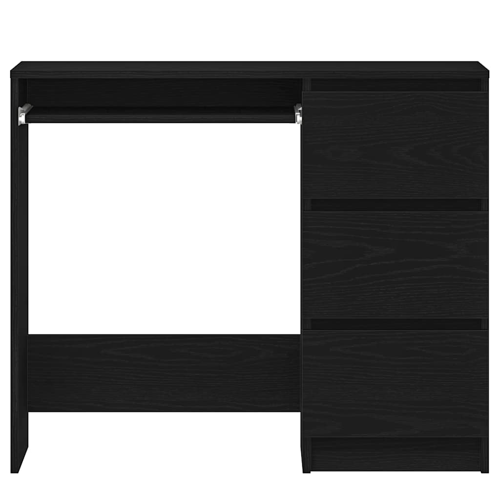 Desk Black Oak 90x45x76 cm Engineered Wood