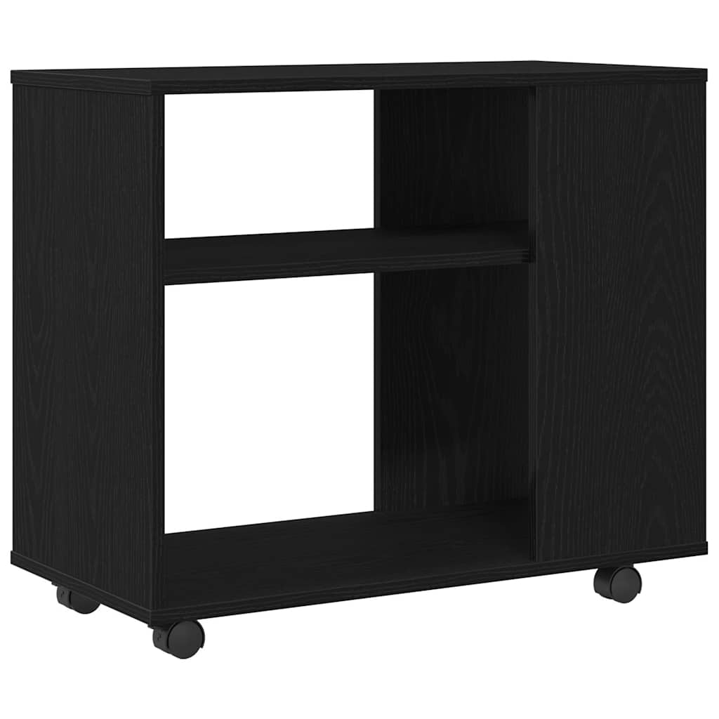 Side Table Black Oak 70x35x60 cm Engineered Wood