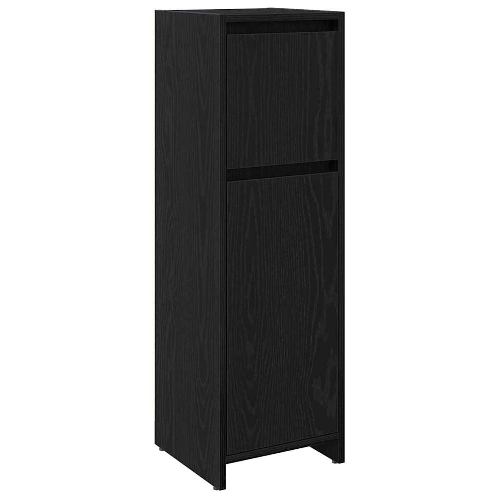 Bathroom Cabinet Black Oak 30 x 30 x 95 cm Engineered Wood