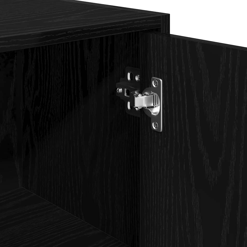 Bathroom Cabinet Black Oak 30 x 30 x 183,5 cm Engineered Wood