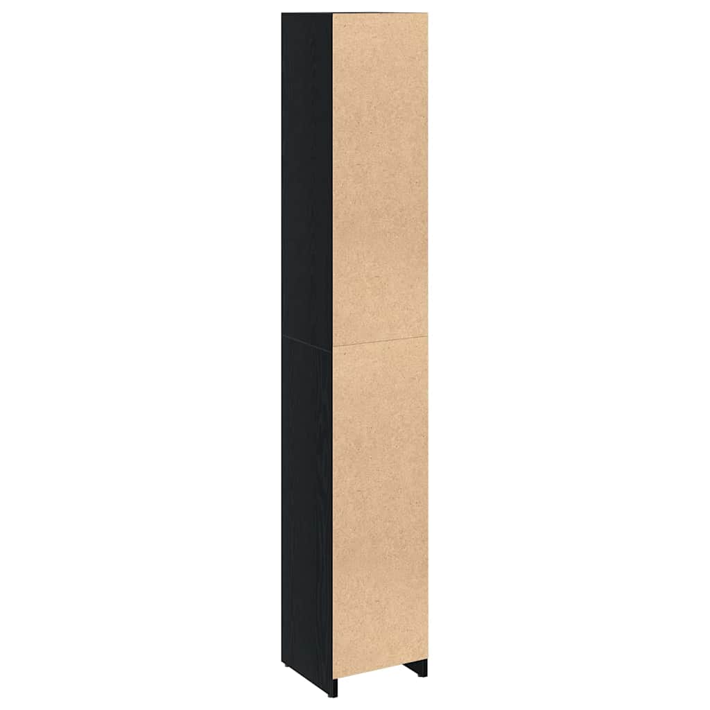 Bathroom Cabinet Black Oak 30 x 30 x 183,5 cm Engineered Wood