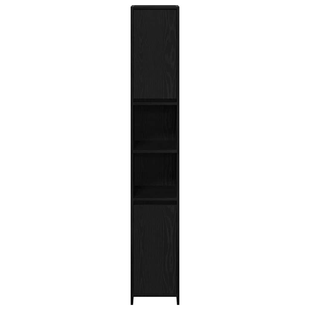Bathroom Cabinet Black Oak 30 x 30 x 183,5 cm Engineered Wood