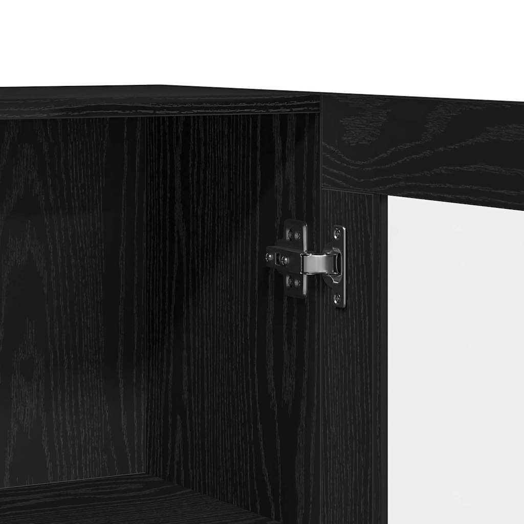 Book Cabinet Black Oak 82,5 x 30,5 x 80 cm Engineered Wood