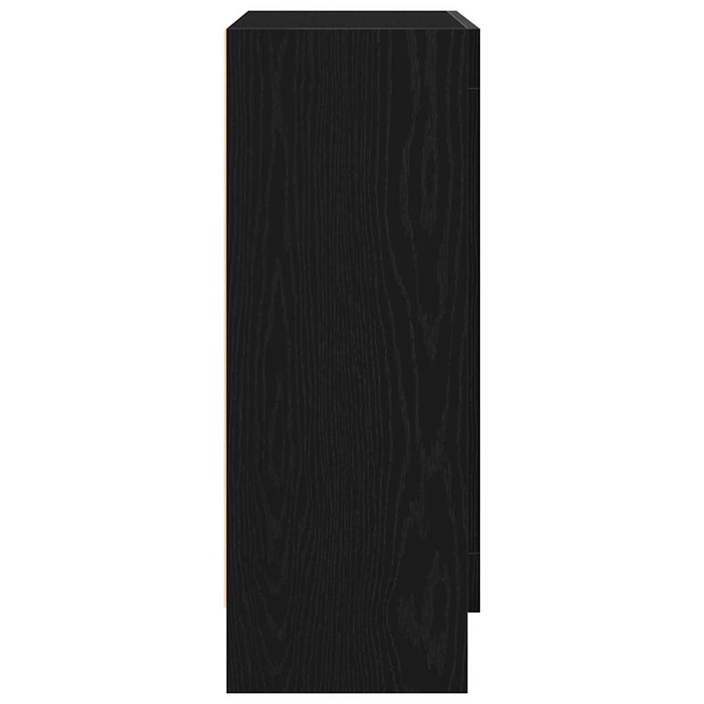 Book Cabinet Black Oak 82,5 x 30,5 x 80 cm Engineered Wood