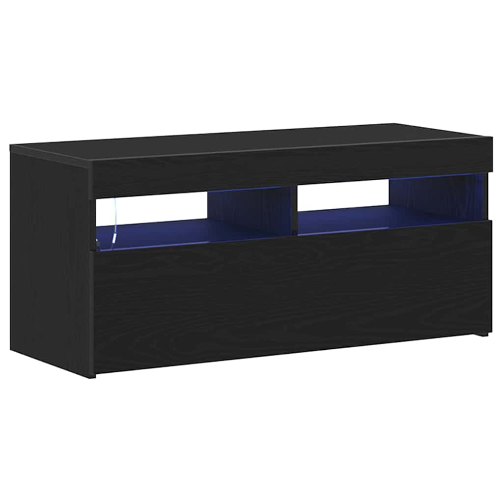 TV Cabinet Black Oak 90 x 35 x 40 cm Engineered Wood