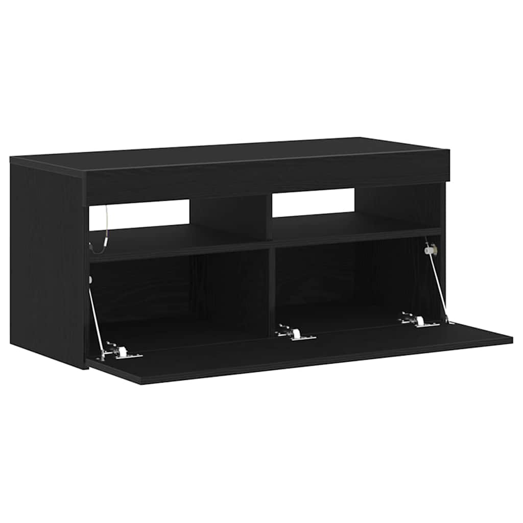TV Cabinet Black Oak 90 x 35 x 40 cm Engineered Wood