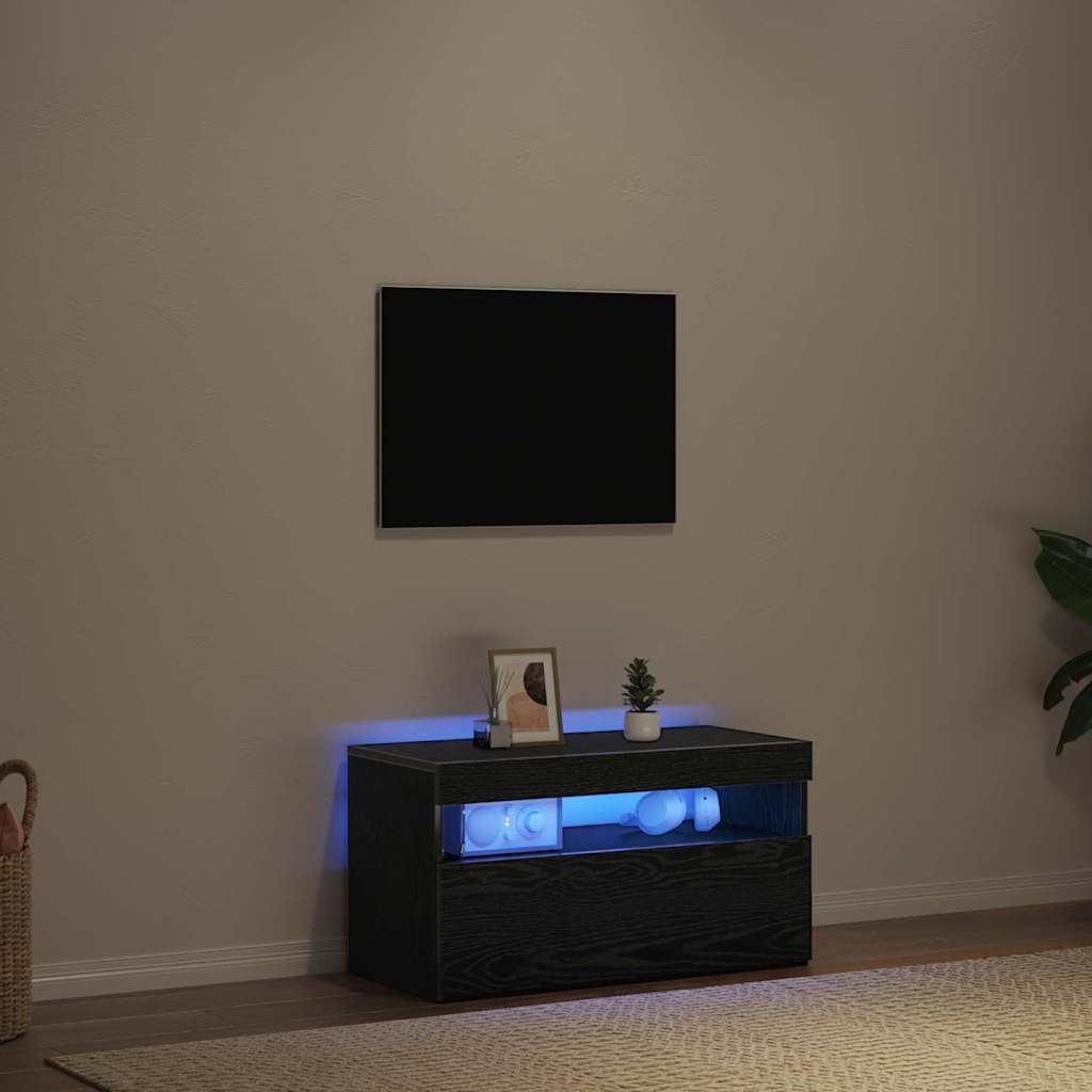 TV Cabinet Black Oak 75 x 35 x 40 cm Engineered Wood
