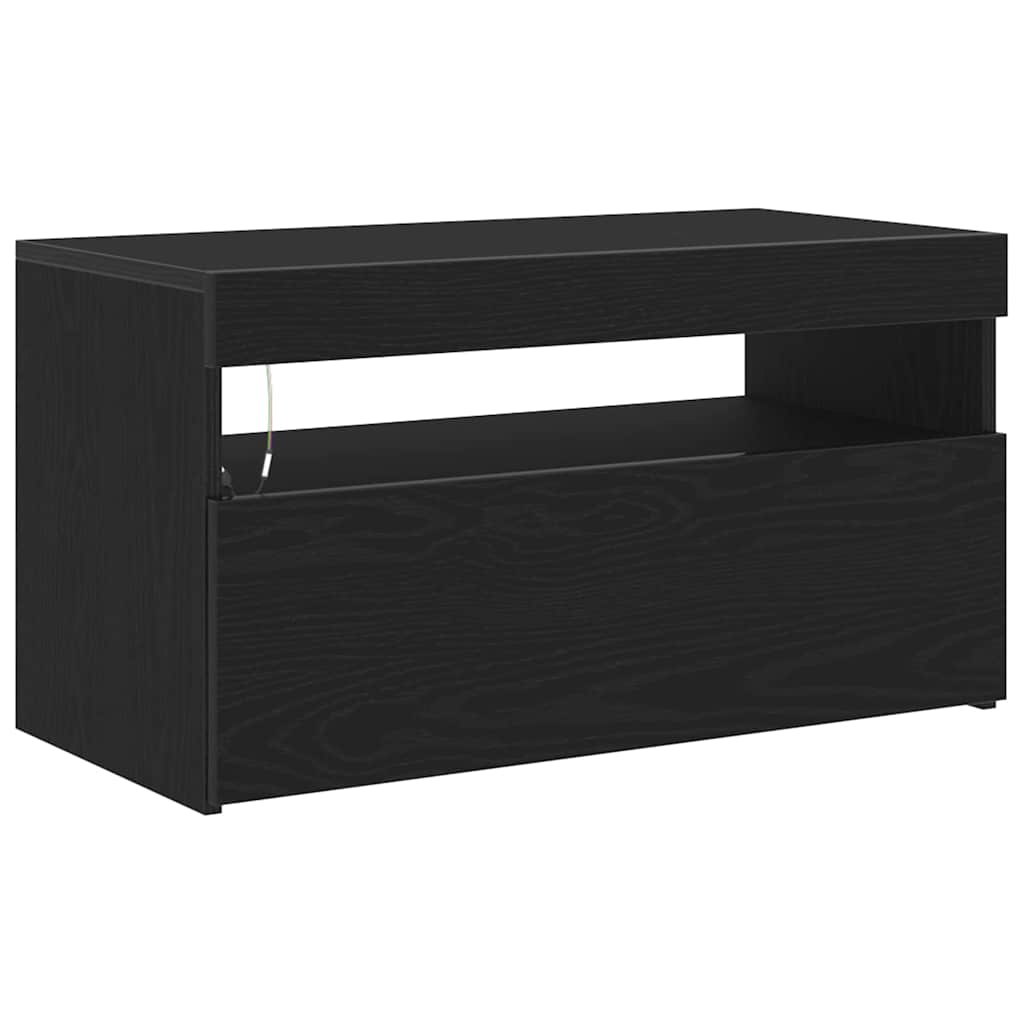 TV Cabinet Black Oak 75 x 35 x 40 cm Engineered Wood
