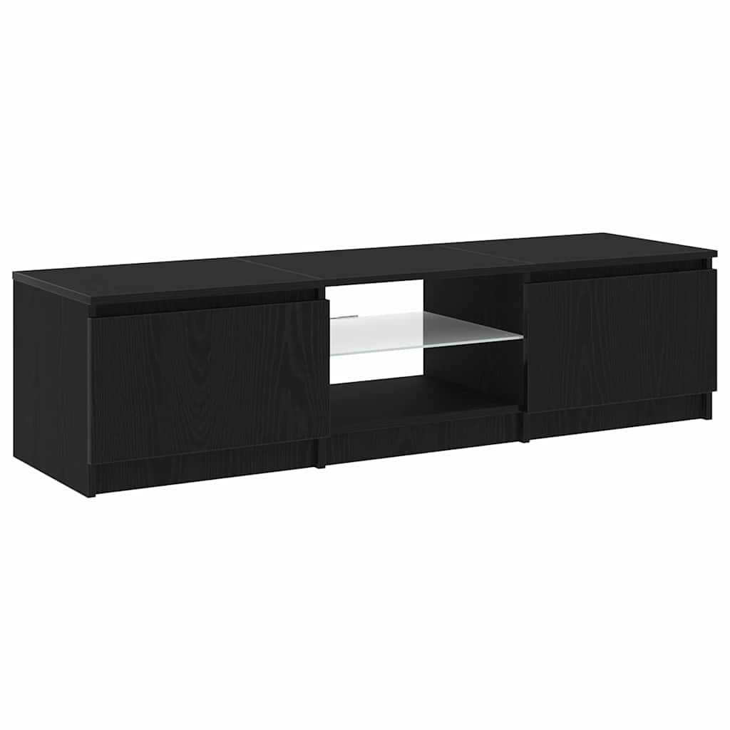 TV Cabinet 140 x 38,5 x 36 cm Black Oak Engineered Wood