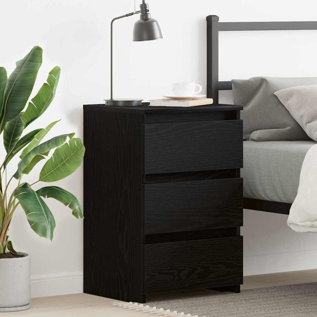 Bedside Cabinet Black Oak 40 x 35 x 62,5 cm Engineered Wood