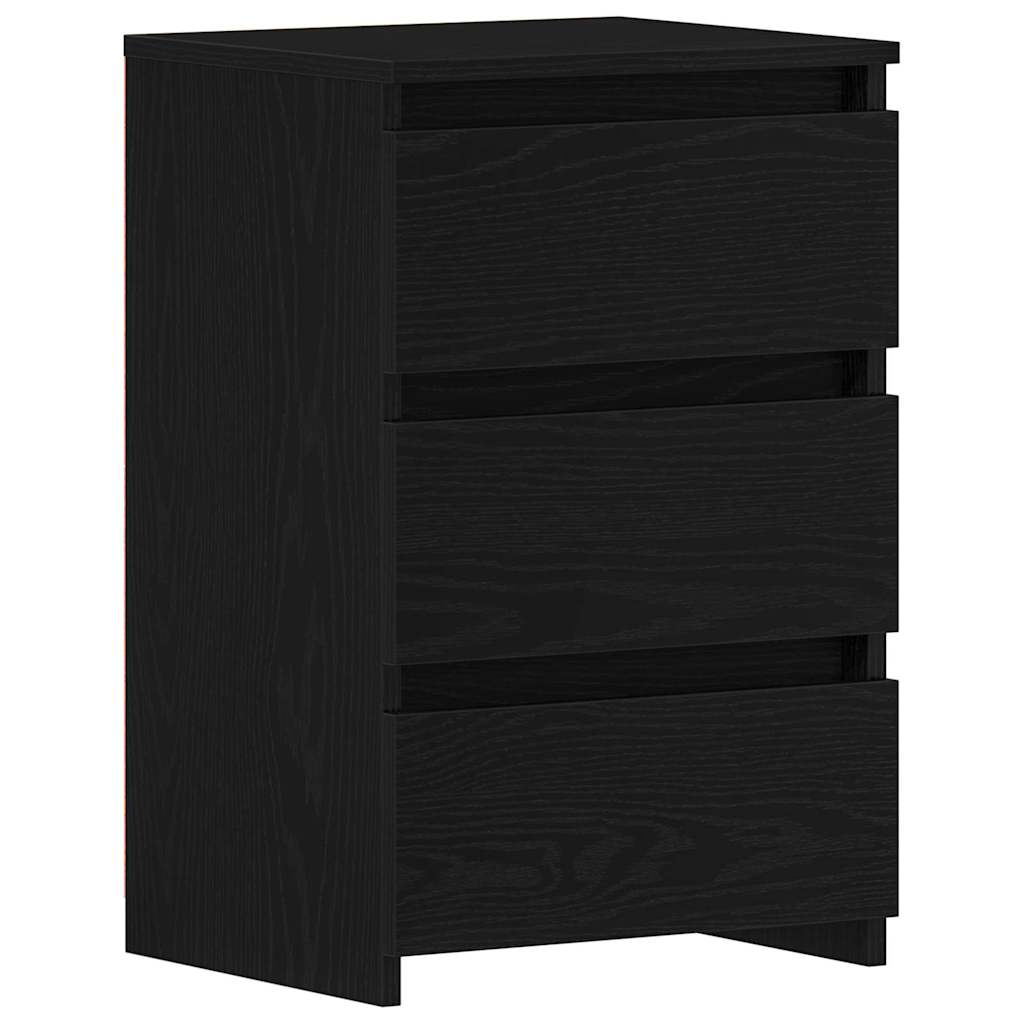 Bedside Cabinet with Drawer 2 pcs Black Oak 40 x 35 x 62,5 cm