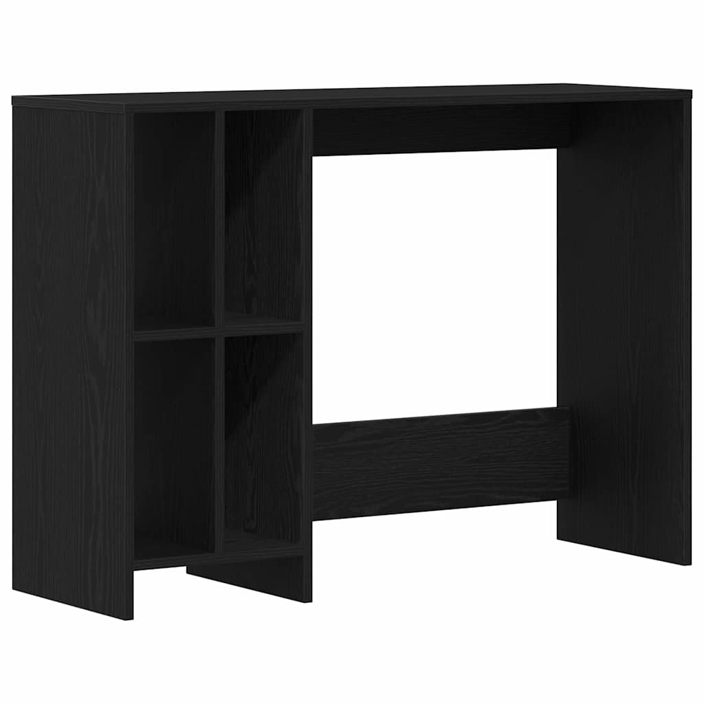 Desk with Shelf Black Oak 102.5 x 35 x 75 cm Engineered wood