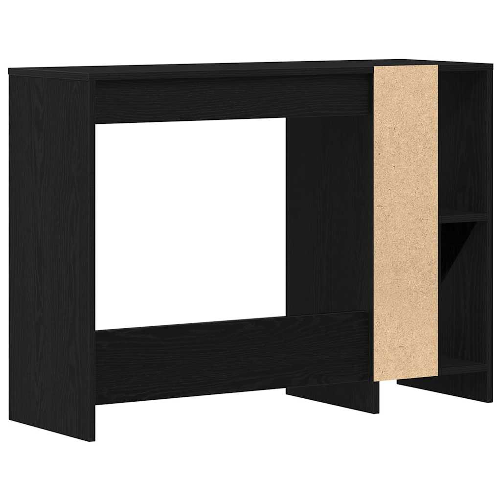 Desk with Shelf Black Oak 102.5 x 35 x 75 cm Engineered wood