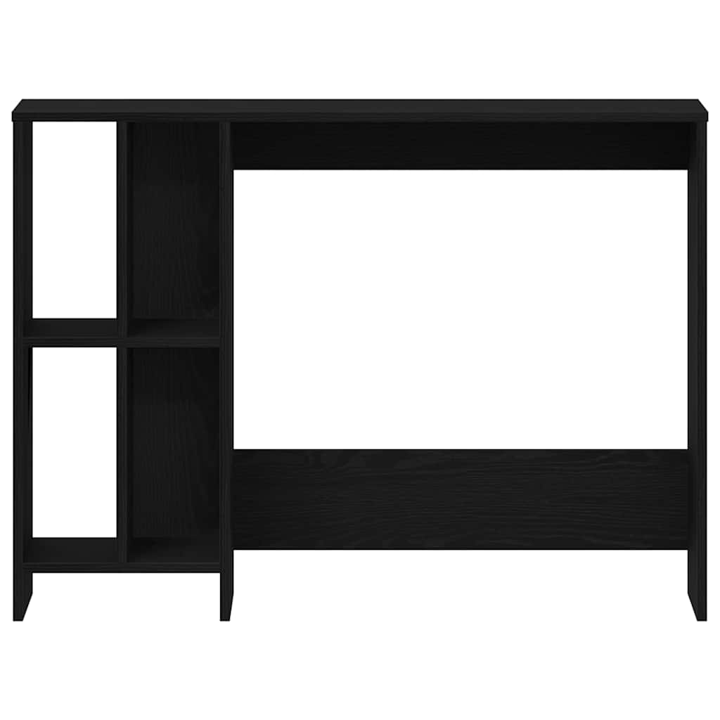 Desk with Shelf Black Oak 102.5 x 35 x 75 cm Engineered wood