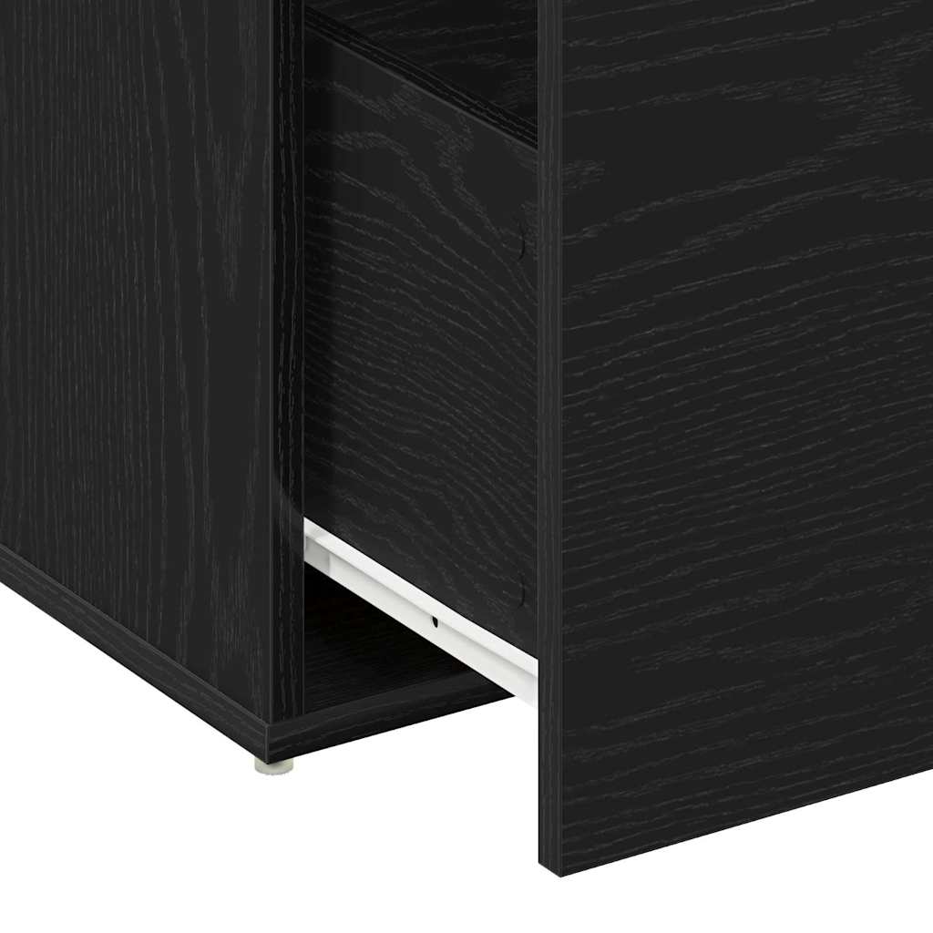 Hall Bench Black Oak 80 x 40 x 45 cm Engineered Wood