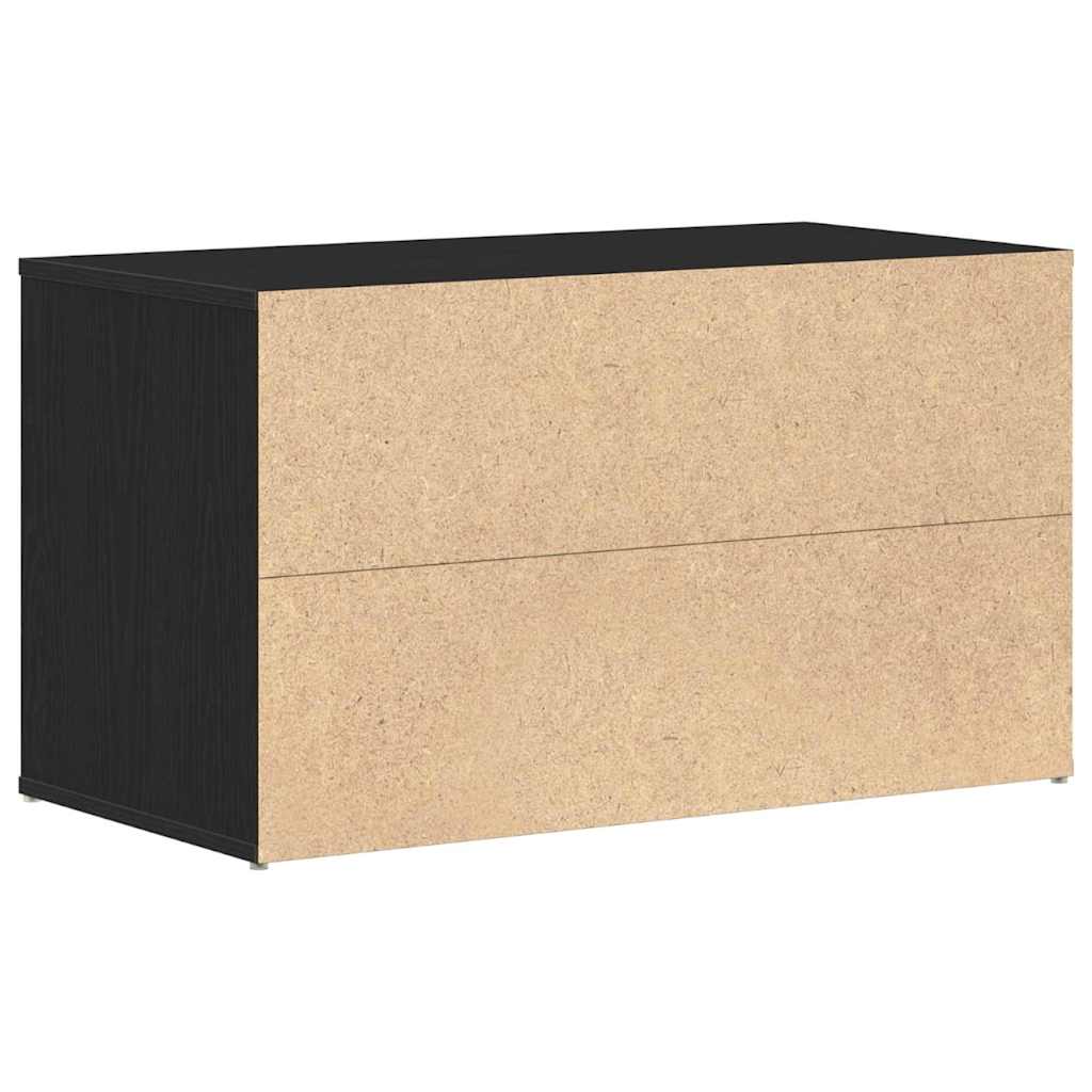 Hall Bench Black Oak 80 x 40 x 45 cm Engineered Wood