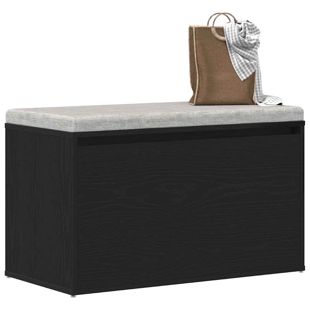 Hall Bench Black Oak 80 x 40 x 45 cm Engineered Wood