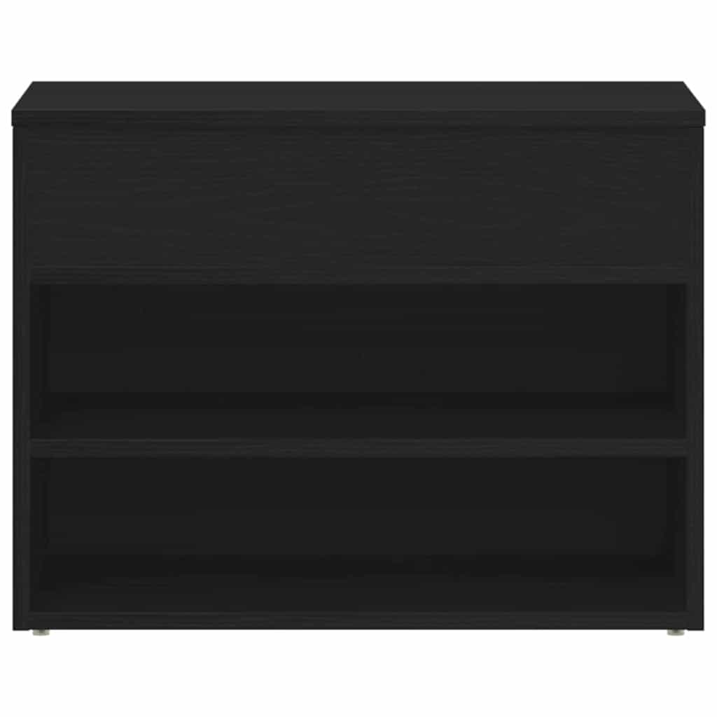 Shoe Bench with Shelf Black Oak 60 x 30 x 45 cm Engineered Wood