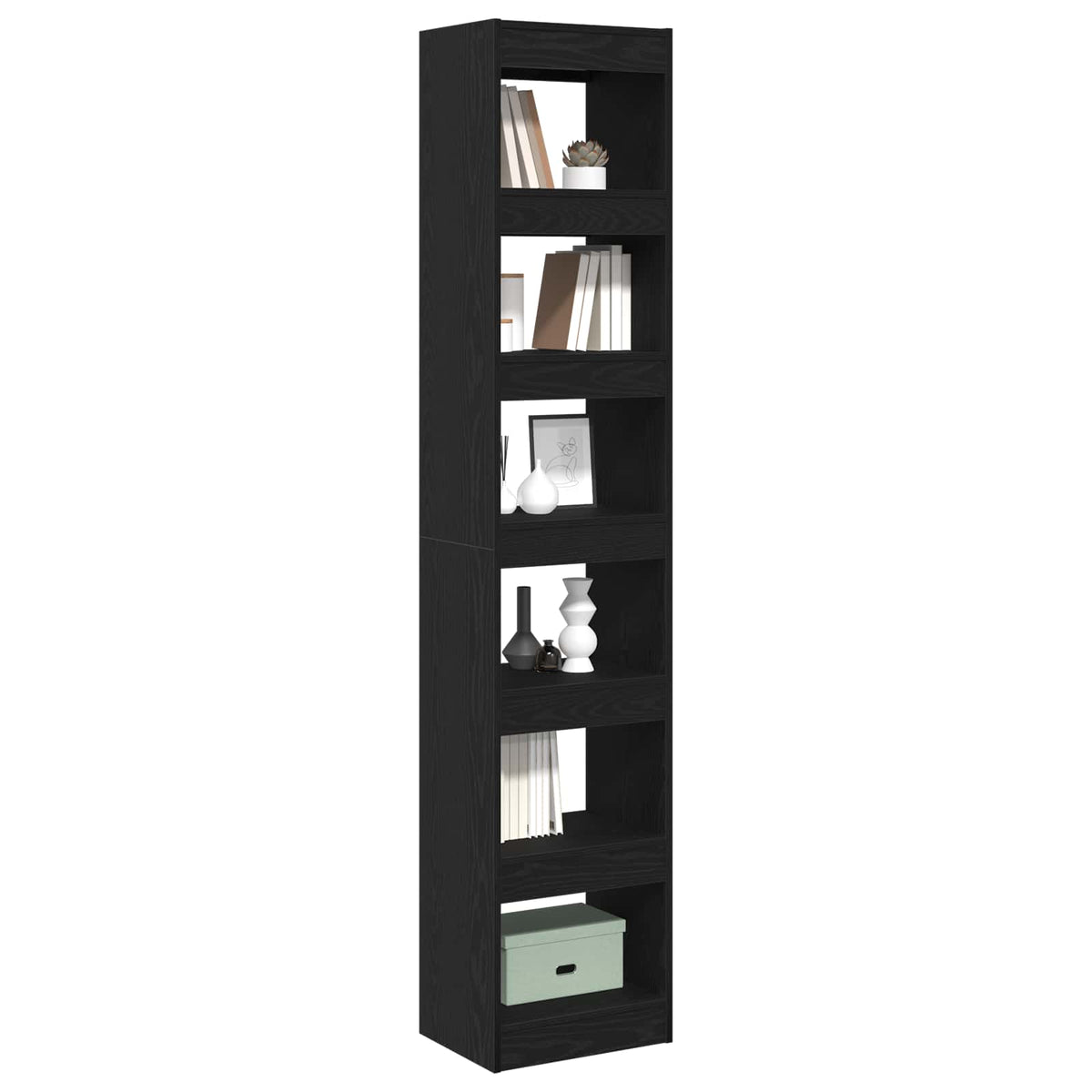 Book Cabinet Black Oak 40 x 30 x 198 cm Engineered Wood