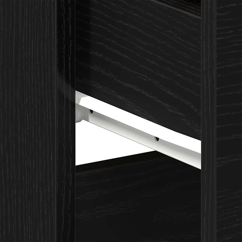 Bedside Cabinet Black Oak 40 x 36 x 65 cm Engineered Wood