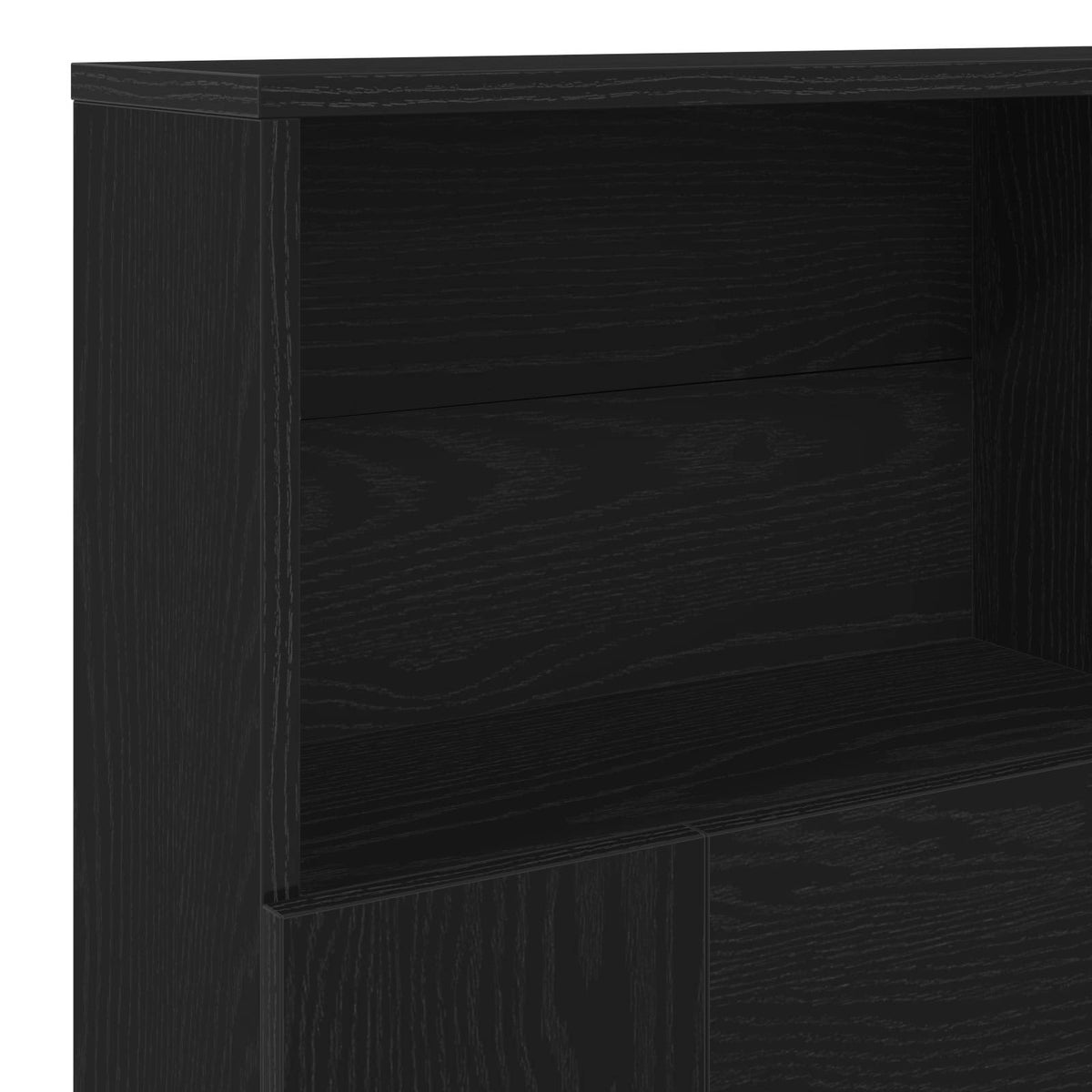 Headboard Cabinet Black Oak 200 x 19 x 103,5 cm Engineered Wood