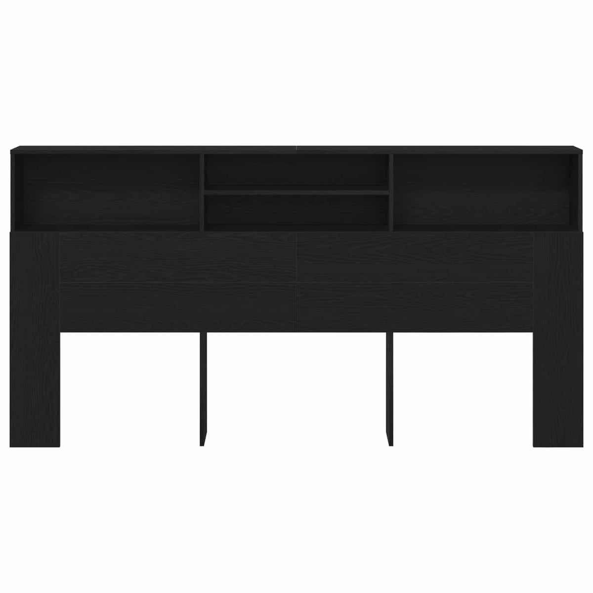 Headboard Cabinet Black Oak 200 x 19 x 103,5 cm Engineered Wood