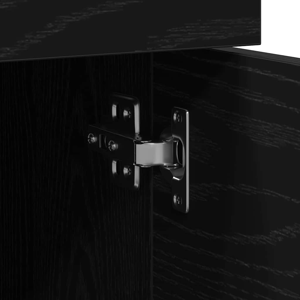 File Cabinet Black Oak 45 x 38 x 54 cm Engineered Wood