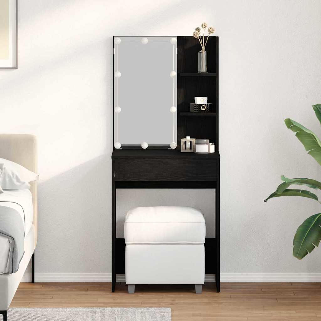 Dressing Table Black Oak 60 x 40 x 140 cm Engineered Wood