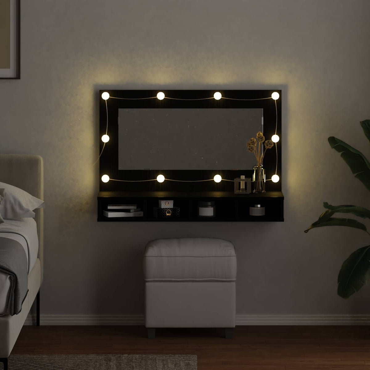 Mirror Cabinet Black Oak 90 x 31,5 x 62 cm Engineered Wood