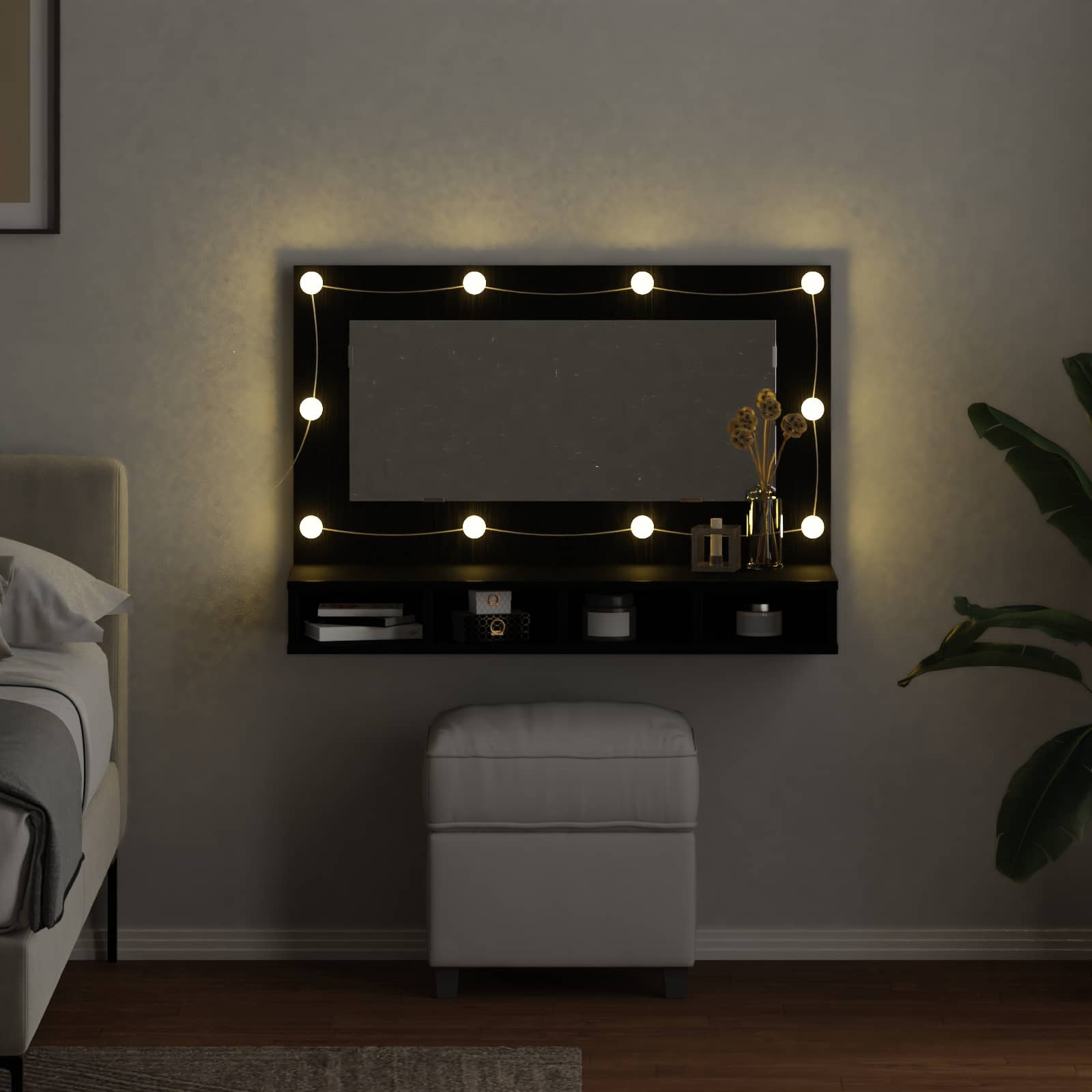 Mirror Cabinet Black Oak 90 x 31,5 x 62 cm Engineered Wood