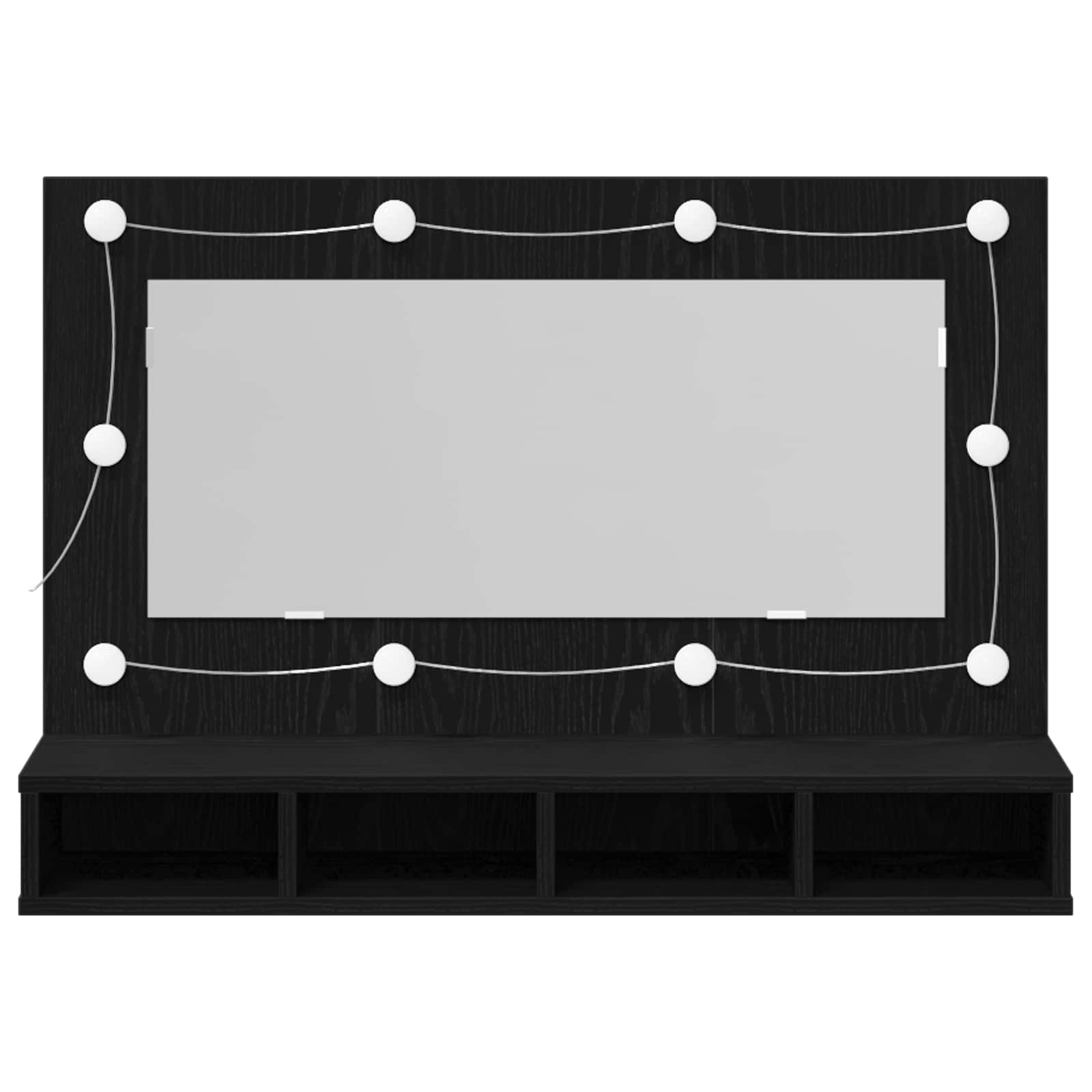 Mirror Cabinet Black Oak 90 x 31,5 x 62 cm Engineered Wood