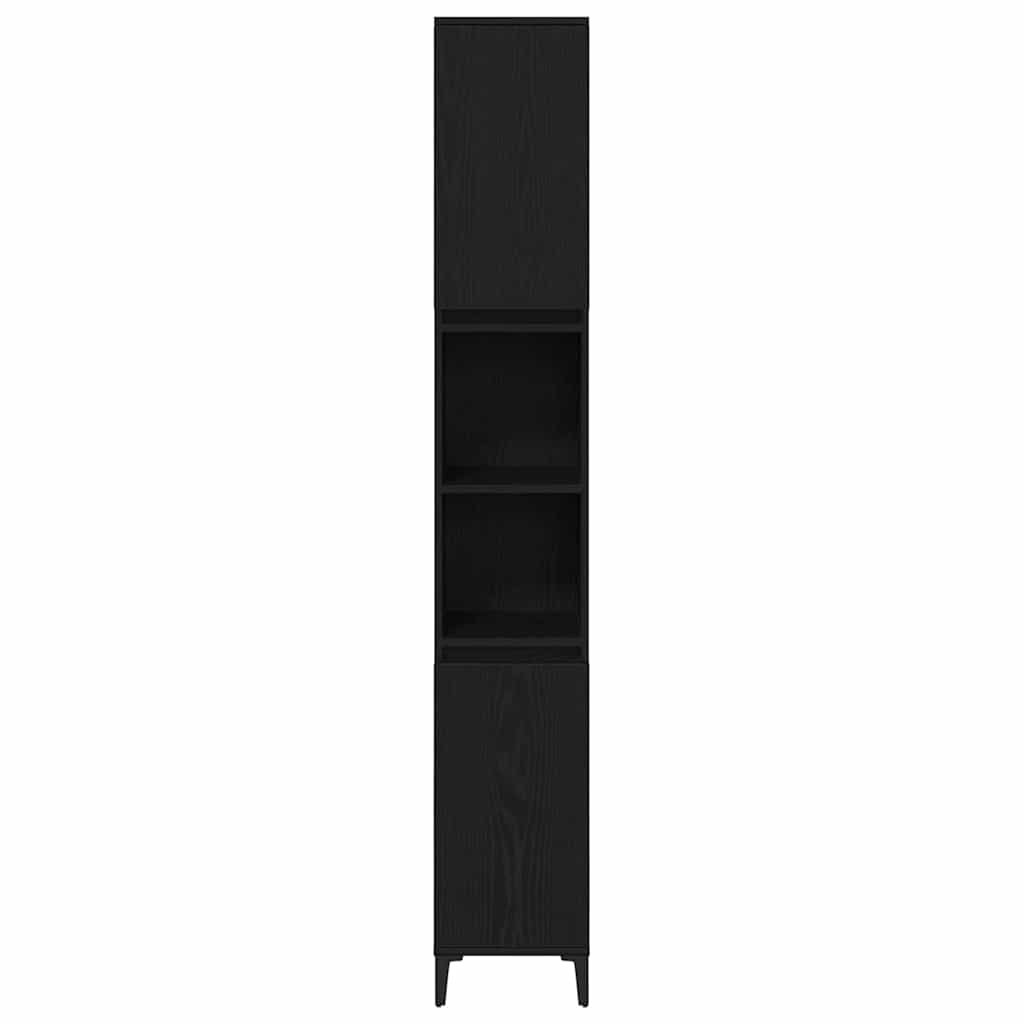 Bathroom Cabinet Black oak 30 x 30 x 190 cm Engineered Wood