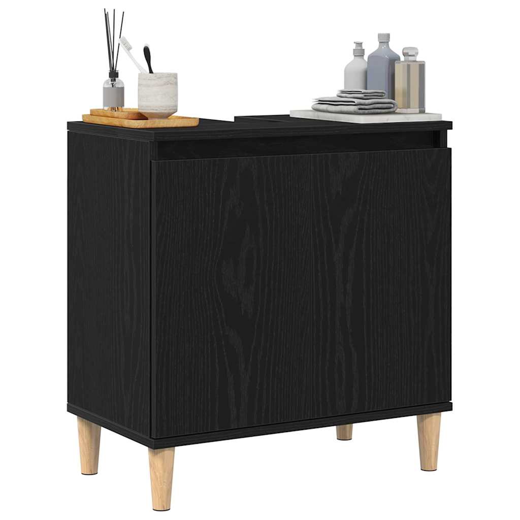 Bathroom Sink Cabinet Black Oak 58 x 33 x 60 cm Engineered Wood