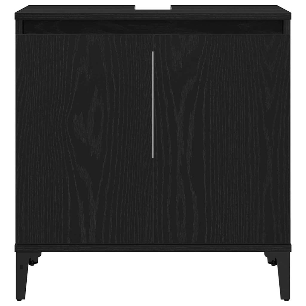 Bathroom Sink Cabinet Black Oak 58 x 33 x 60 cm Engineered Wood