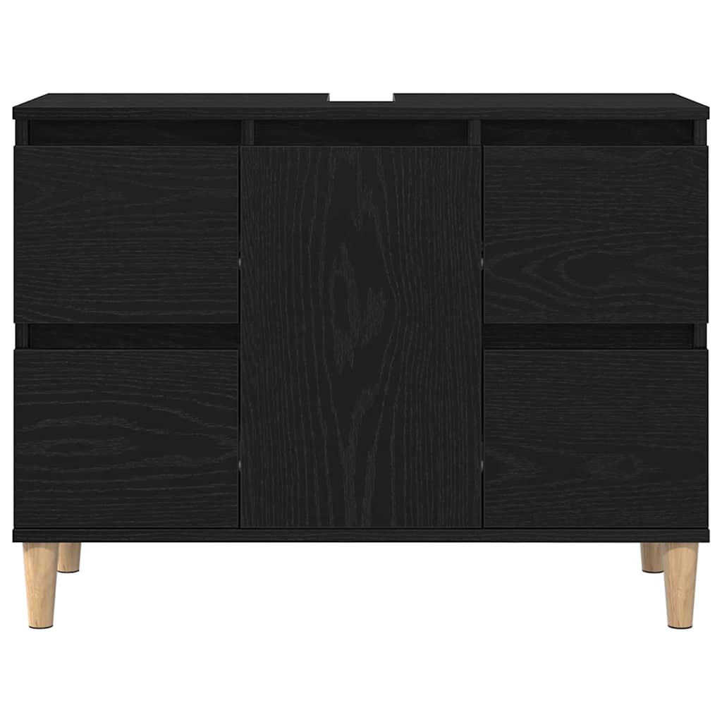 Bathroom Sink Cabinet Black Oak 80 x 33 x 60 cm Engineered Wood
