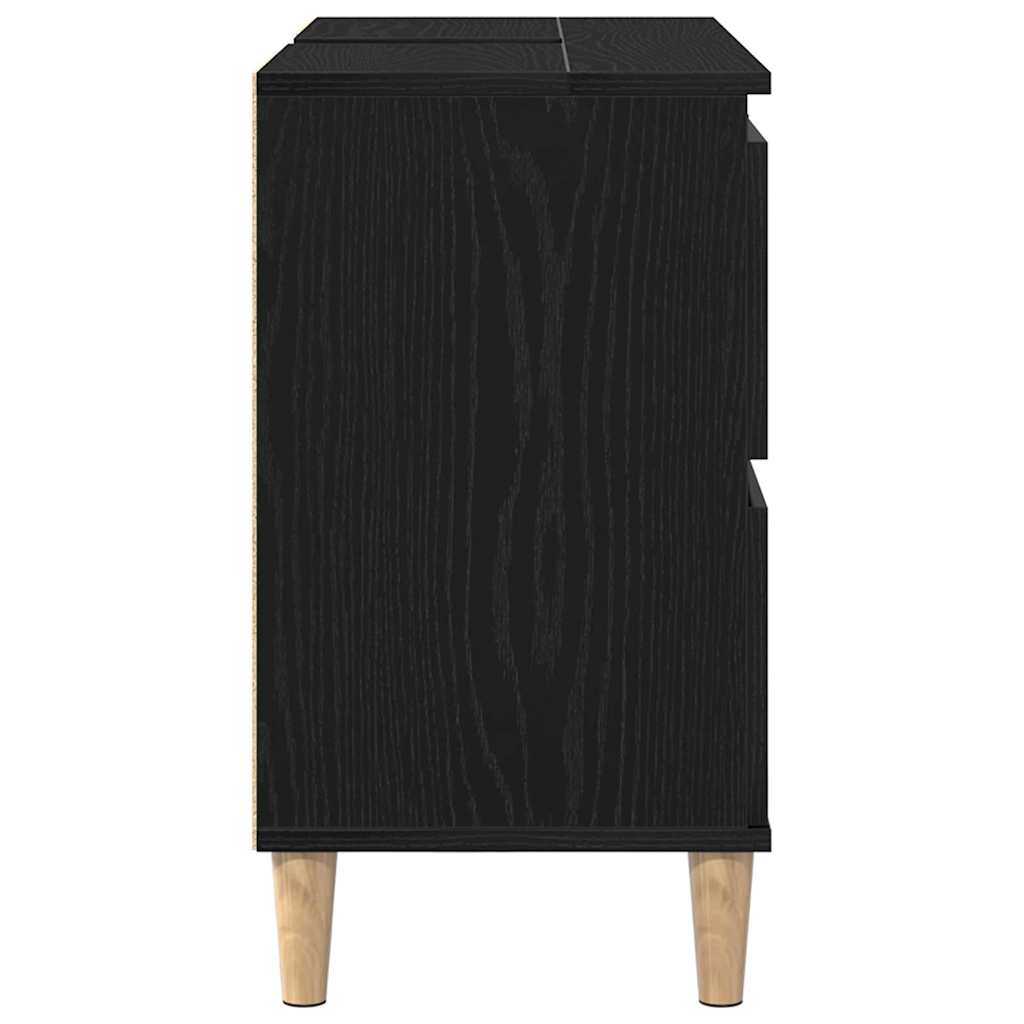 Bathroom Sink Cabinet Black Oak 80 x 33 x 60 cm Engineered Wood
