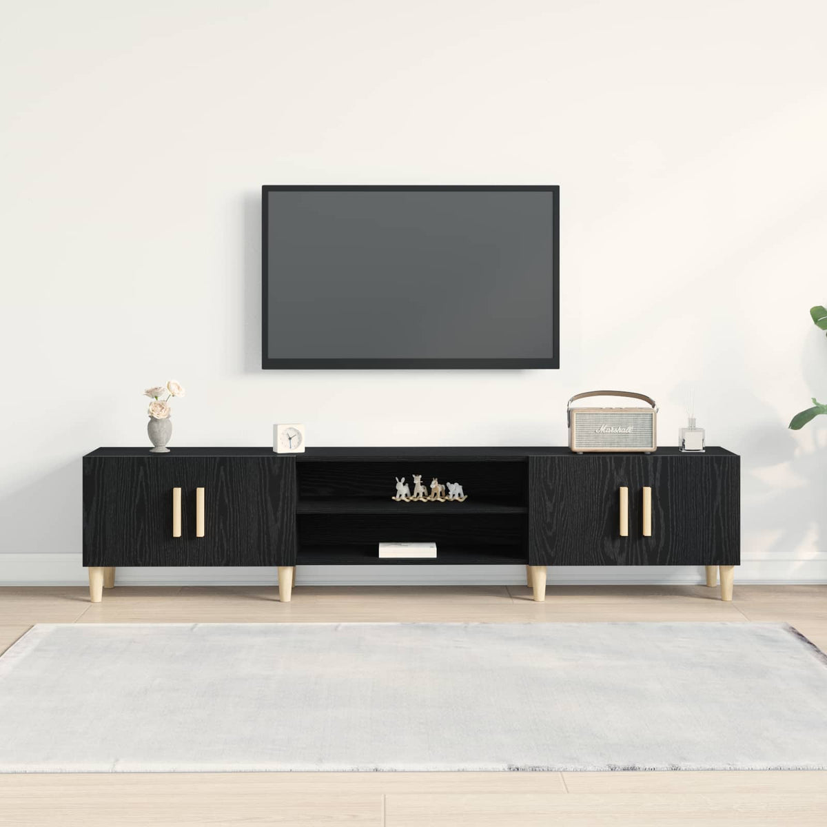 TV Cabinet 180 x 31,5 x 40 cm Black Oak Engineered Wood