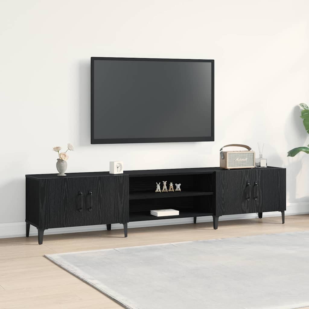TV Cabinet Black Oak 180 x 31,5 x 40 cm Engineered Wood