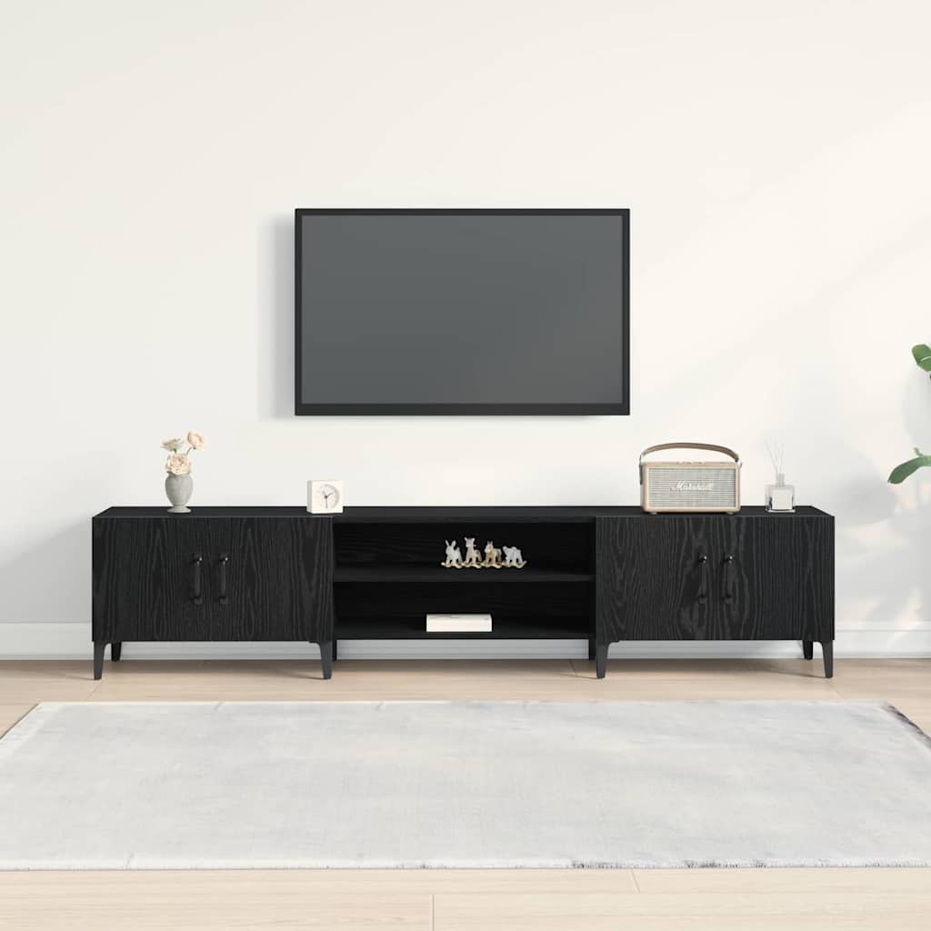 TV Cabinet Black Oak 180 x 31,5 x 40 cm Engineered Wood