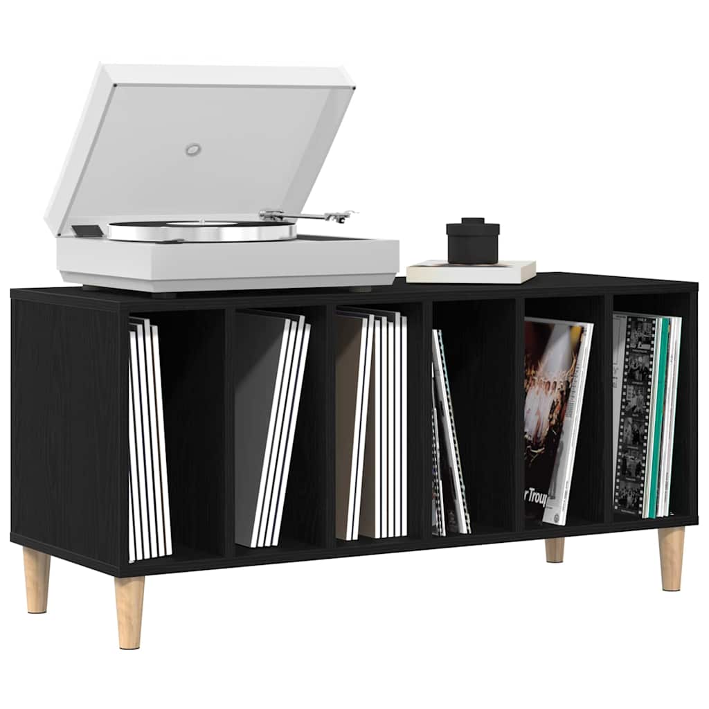 Record Cabinet Black Oak 100 x 38 x 48 cm Engineered Wood
