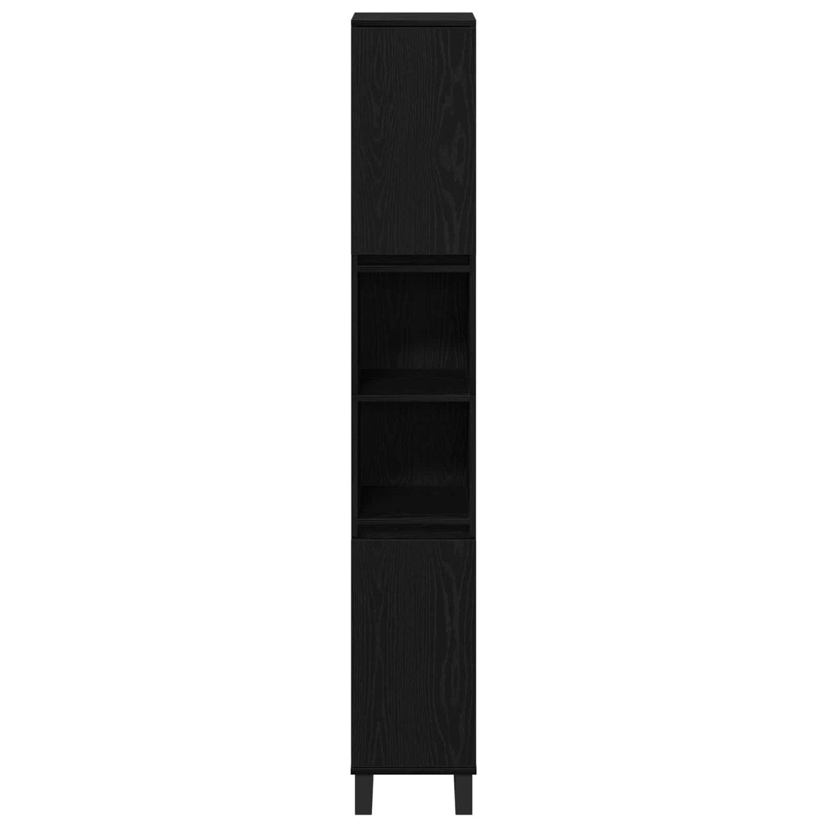Bathroom Cabinet Black Oak 30 x 30 x 190 cm Engineered Wood