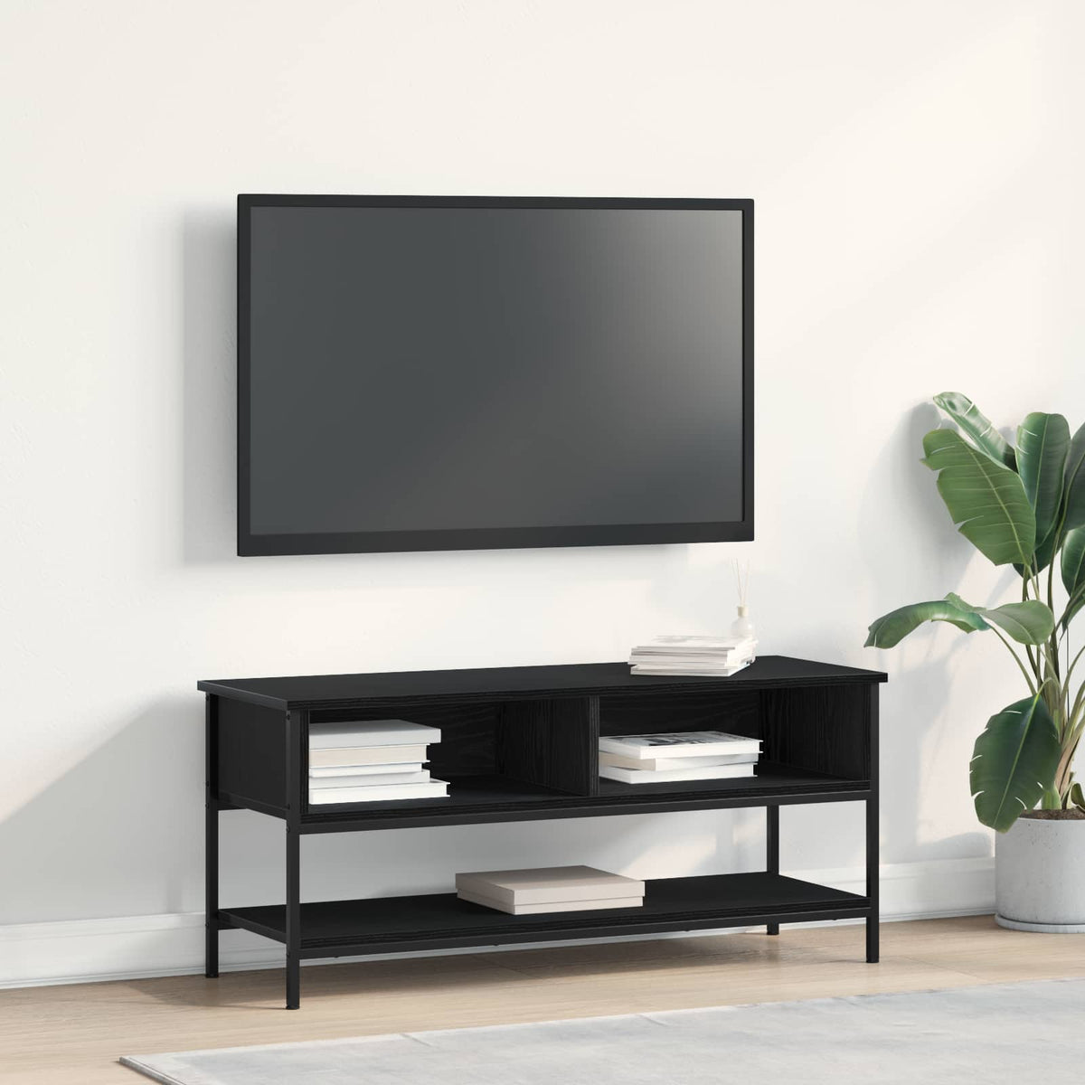 TV Cabinet Set 100 x 35 x 45 cm Black Oak Engineered Wood