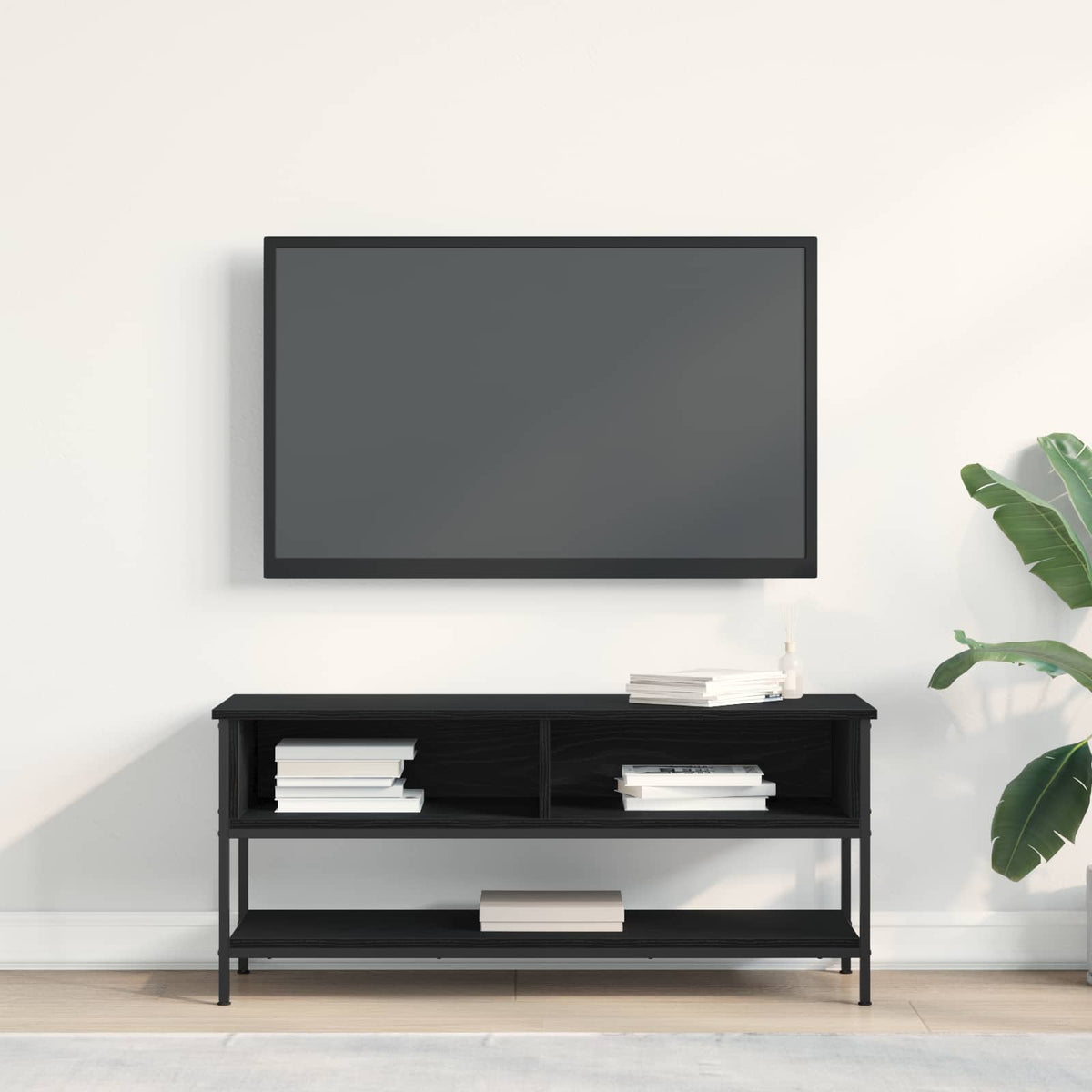 TV Cabinet Set 100 x 35 x 45 cm Black Oak Engineered Wood