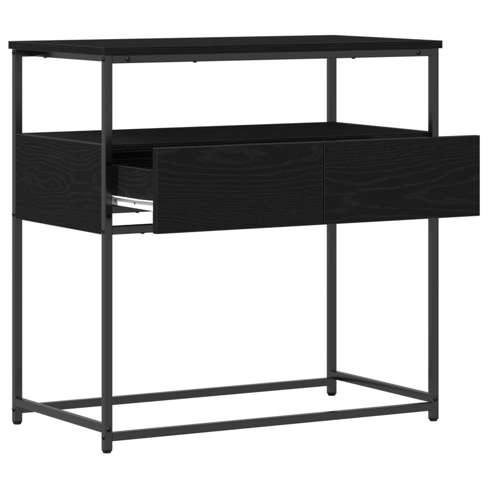 Console Table Black Oak 75 x 40 x 75 cm Engineered Wood
