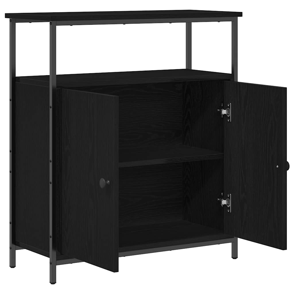 Sideboard Black oak 70 x 30 x 80 cm Engineered wood