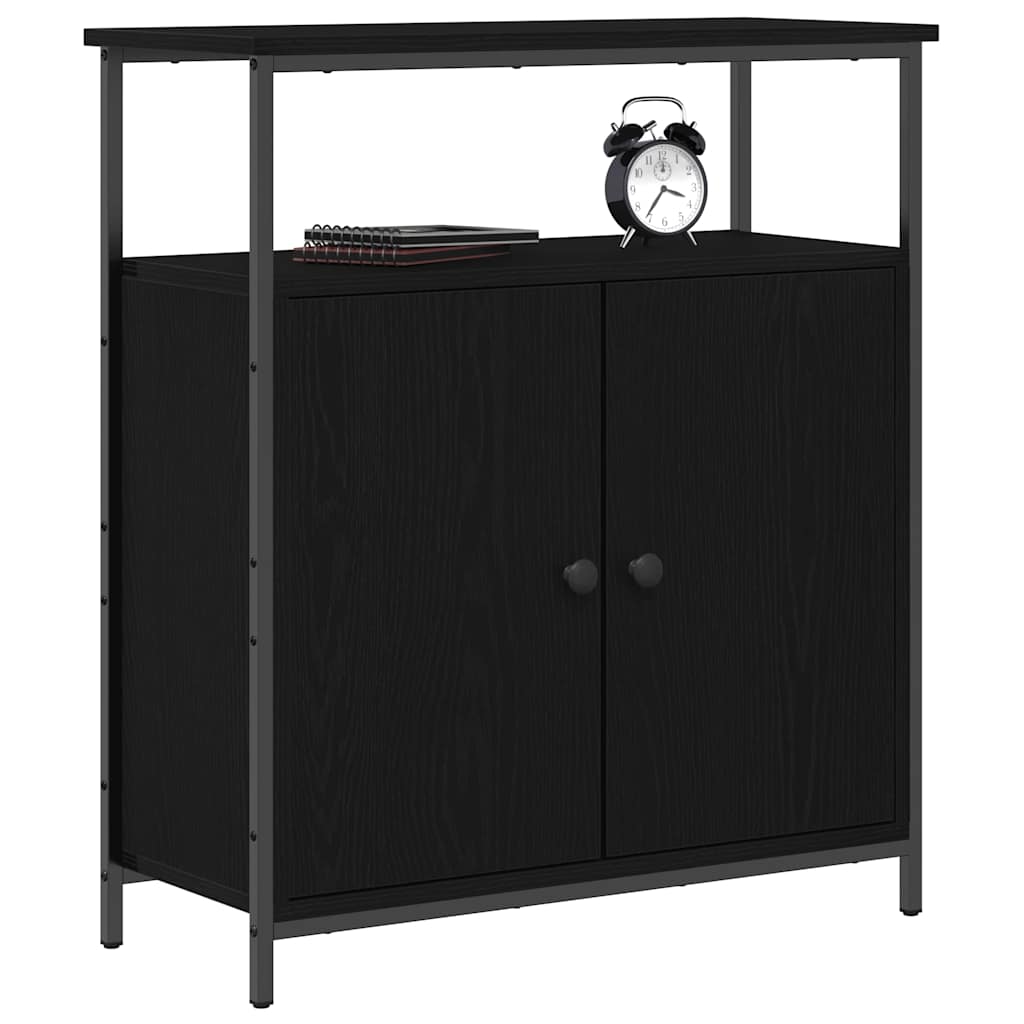 Sideboard Black oak 70 x 30 x 80 cm Engineered wood