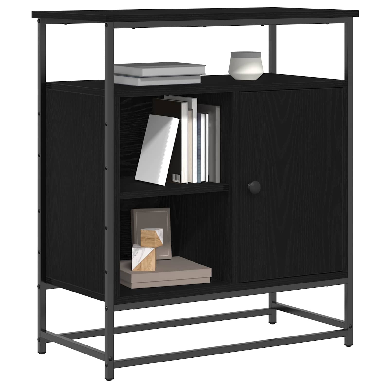 Sideboard Black Oak 69 x 35 x 80 cm Engineered Wood