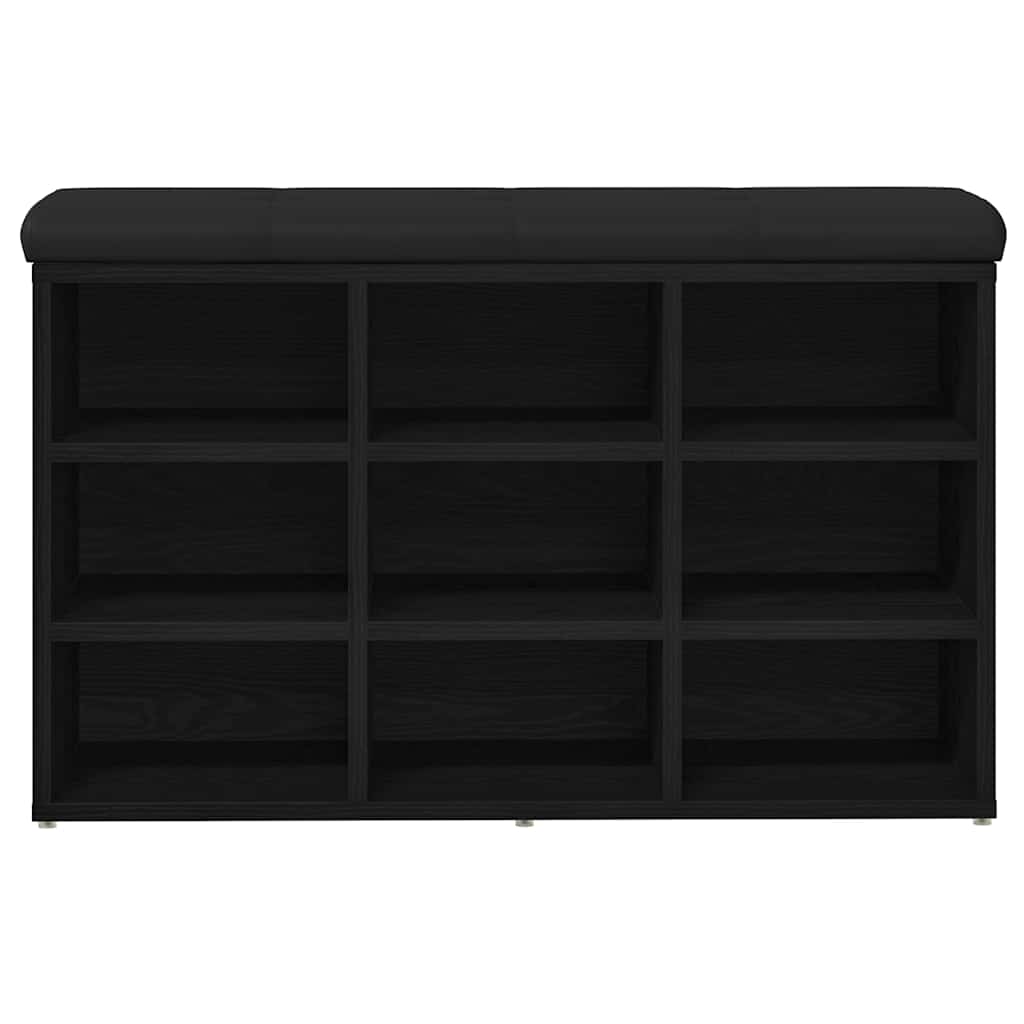 Shoe Bench with Shelf Black 80 x 30 x 48 cm Engineered wood